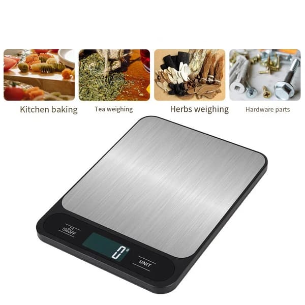 Köksvåg, gram och uns - Drivs av AAA-batterier (ingår ej) Black 10kg, 1g