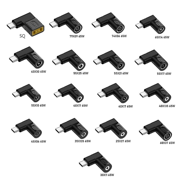 Type-c DC-strømstik-stik Type-c han til DC-hun adapterkonverter 4.0x1.35mm