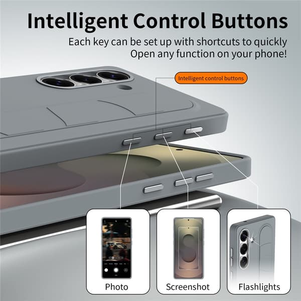 Etui til Samsung Galaxy S26, Smart nøkkelkontroll, Håndleddsstropp/støtte Grey
