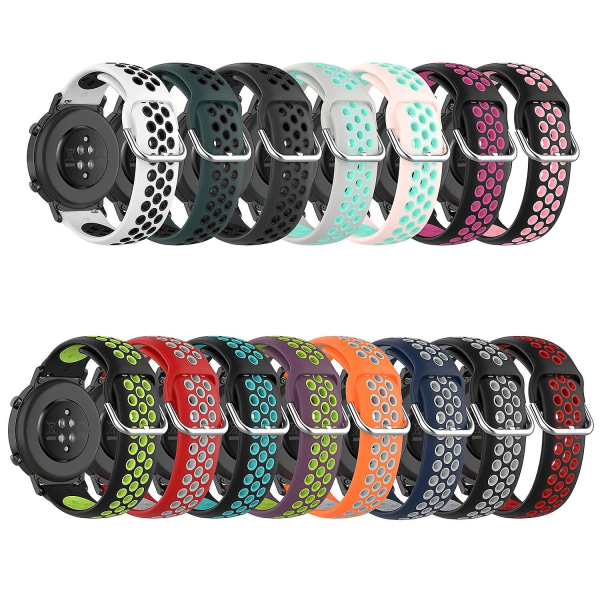 22 mm silikonikellon watch Garmin Vivoactivelle4 Black Pink