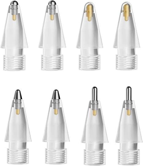 Ersättningsspetsar - 8-pack för Apple Pencil 1/2 Generation/Usb-C/ Pro (6.0 Silver Nib*2..)