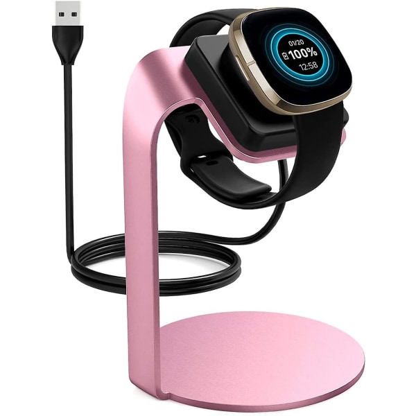 Lader dock kompatibel med Fitbit Sense/versa 3 (opladerstander) Rose Pink