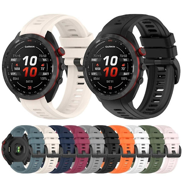 Silikonarmband för Approach S70 42mm 47mm Svettsäkert bälte justerbart band Green 47MM