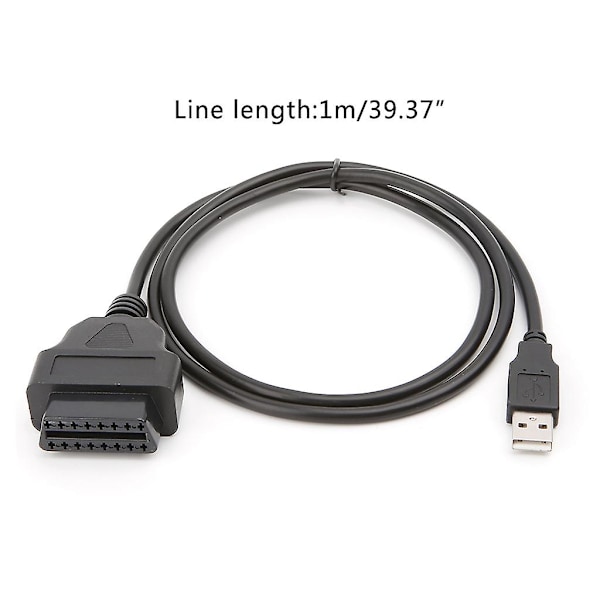 16pin Obd2 To Usb Port Charger Adapter Cable Connector Diagnostic Tool