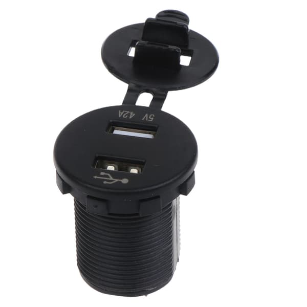 Universal 12v dobbel USB-billader for bil og båt Red