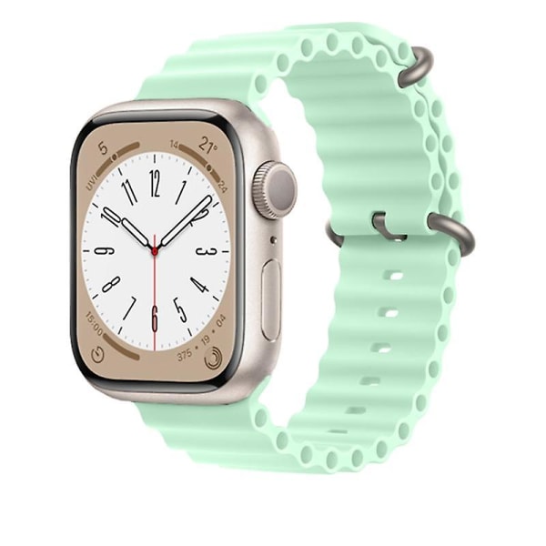 Ocean Armbånd For Apple Watch Band 44mm 40mm 45mm 41mm 49mm 42mm 38mm Smartwatch Silikonrem Iwatch Ultra Series 7 6 3 Se 8 38 40 41mm pistachio