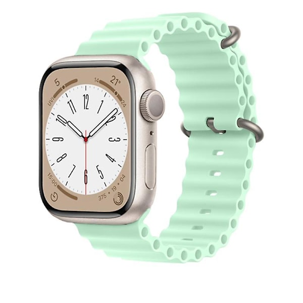 Ocean Armbånd Til Apple Watch Band 44mm 40mm 45mm 41mm 49mm 42mm 38mm Smartwatch Silikone Strap Iwatch Ultra Series 7 6 3 Se 8 42 44 45 49mm pistachio