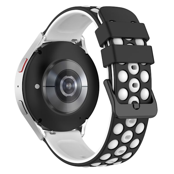 Til Garmin Venu 2 Plus/Venu Sq 2 Universal 20mm Blød Silikone Urrem Stort Hul Design Dobbelt Farve Urrem Black  White