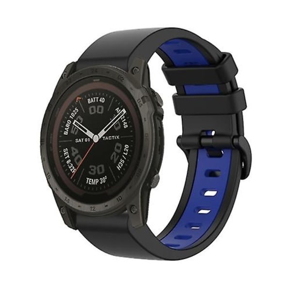 För Garmin Tactix 7 Pro 26mm Silikon Sport Watch DRE Black-Blue