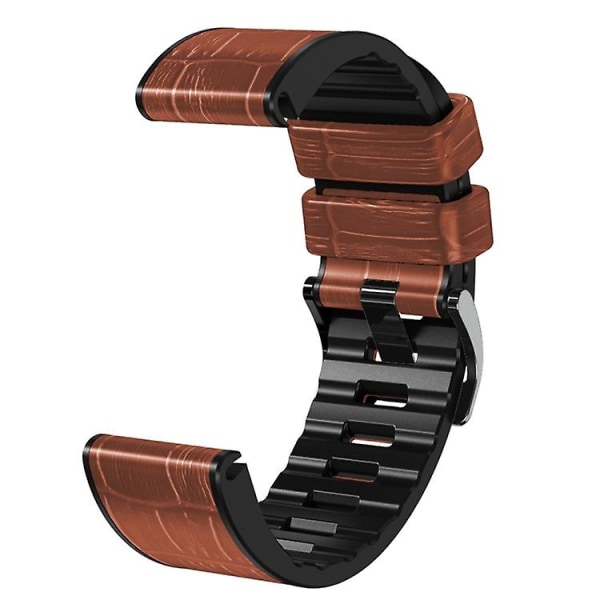 Garmin Fenix ​​7x/6x Pro/tactix 7 26mm krokotiilirakenne silikoninahkainen watch RZW Brown