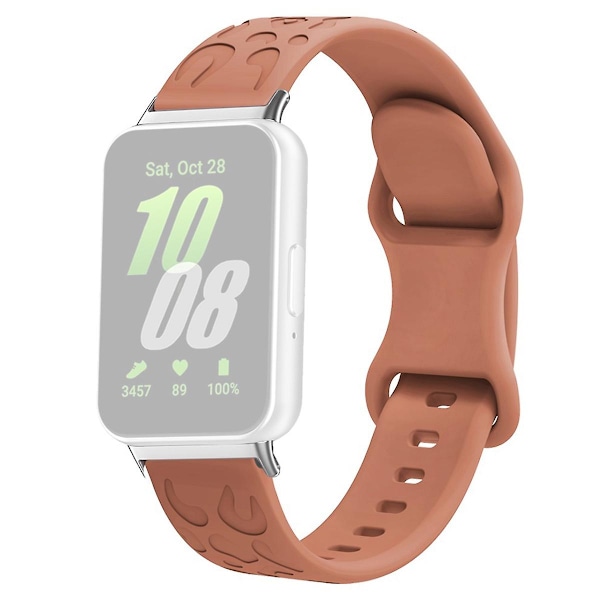 Samsung Galaxy Fit -silikoniranneke, leopardikuvioitu, vaihdettava rannehihna - pinkki Brown