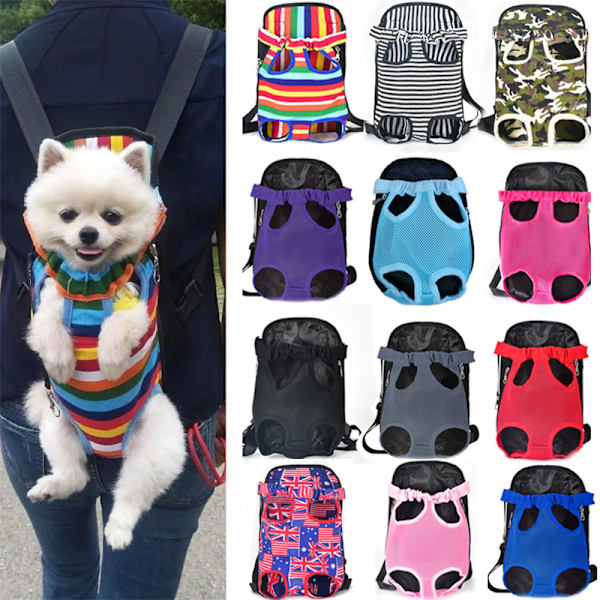 Pet Dog Carrier Ryggsäck Mesh Hund Carrier Bag Outdoor Rese Ryggsäck Andas Bärbar Pet Dog Carrier för hundar Katter red L