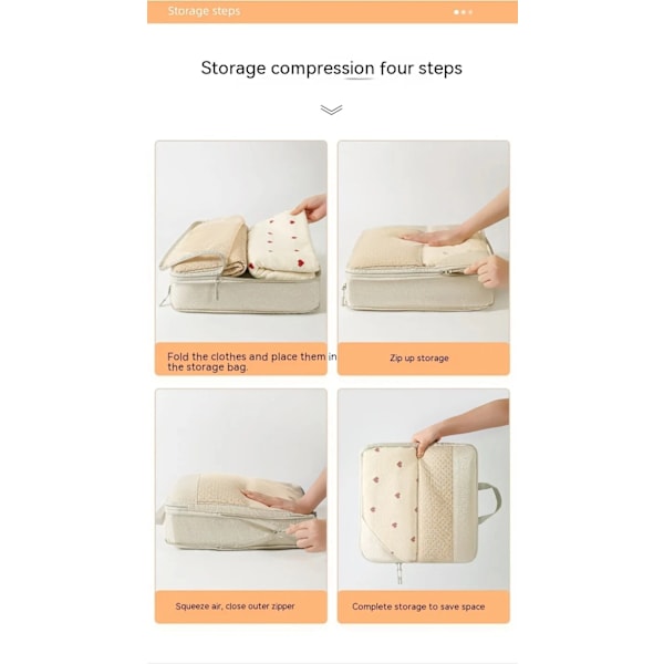 Resväska Organiseringsväska Set, Komprimerad Mesh 5-pack (Beige)