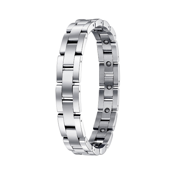 Armbånd til magnetterapi i titanium rustfrit stål (sølv)
