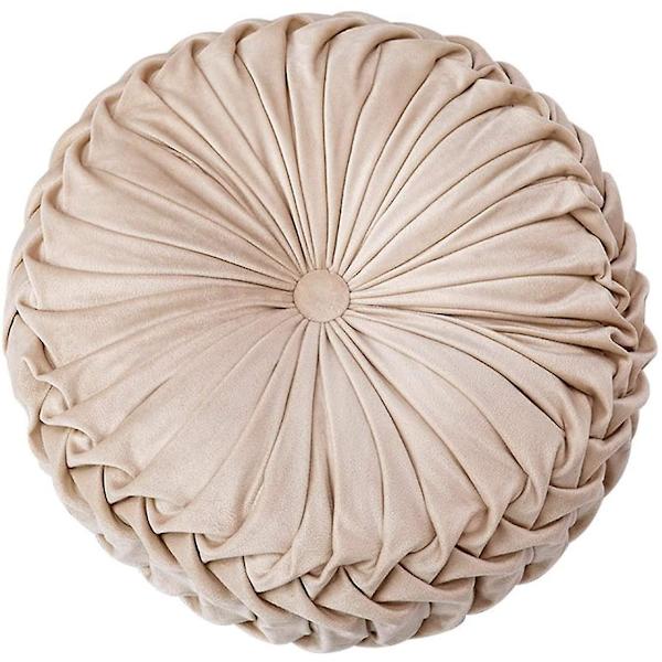 Putepute til sofa Dekorativ 3d gresskar rund fløyelspute til sovesofa Stol Gulv 15&quot; Beige