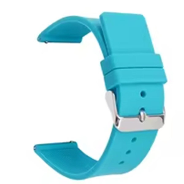 20mm Universal Silikonklockarmband Sporty Ersättningsarmband med Silverspänne Pine Blue