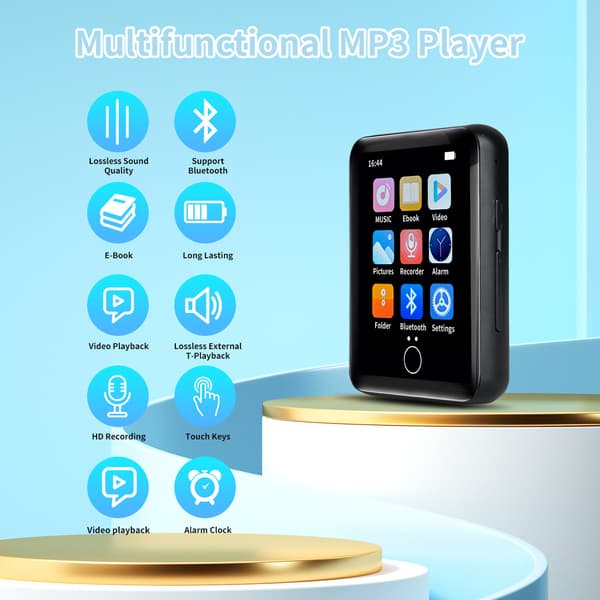 MP3-spiller - 128 GB kort + kablede hodetelefoner