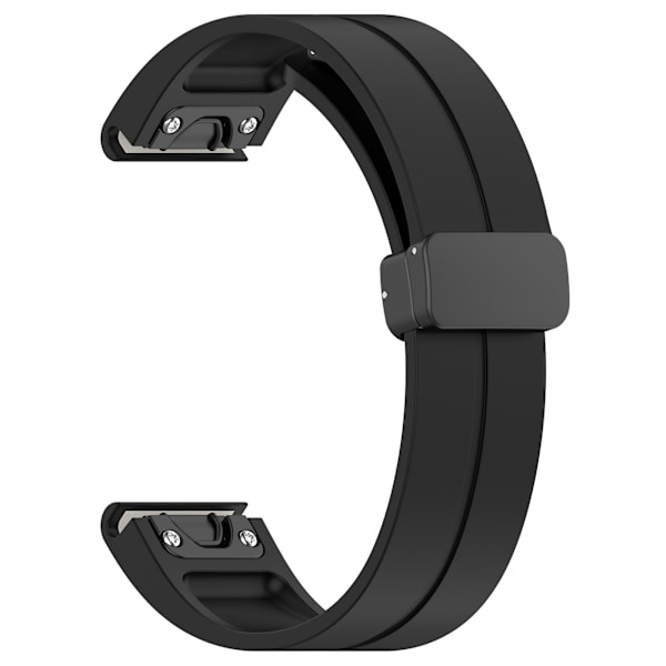 22mm Magnetisk Silikonerem til Huawei Watch Gt 4 46mm/samsung Galaxy Watch3 45mm/garmin Venu 3 Sort Spænde Urrem Black