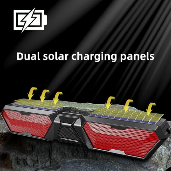 Coluna Bluetooth Solar Utomhus, Dubbla Antenner Fm Radio (Blå)