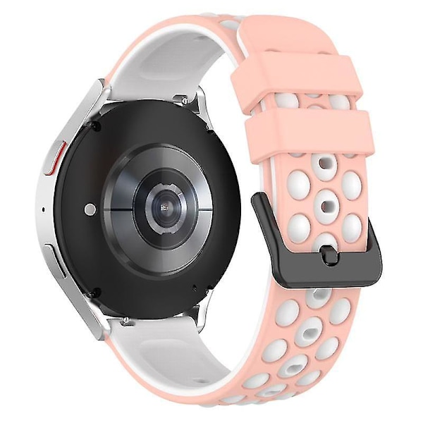 Til Samsung, Huawei, Huami, Garmin, Polar Watch Strap 22mm Watch Band med Multi Round Holes Pink White A Garmin Forerunner 255