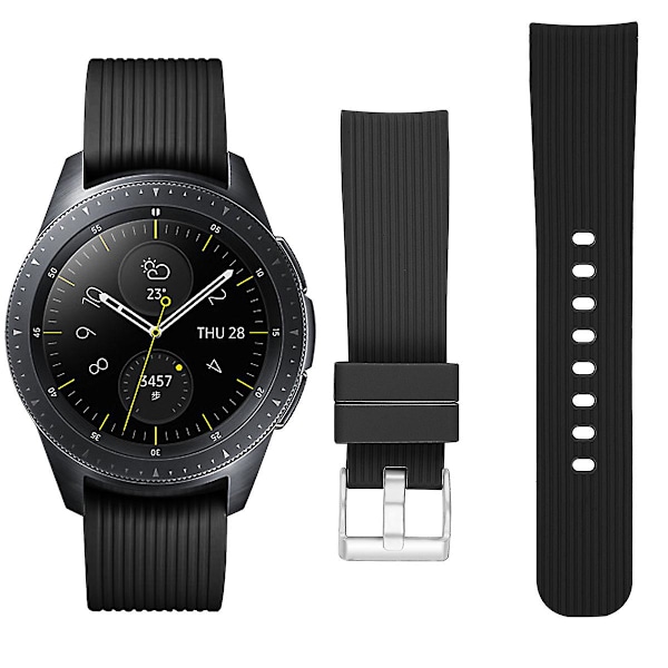 L Størrelse 20mm Rem til Samsung Galaxy Watch Active / Watch6 / Watch5 / Watch4 Silikone Rem Black