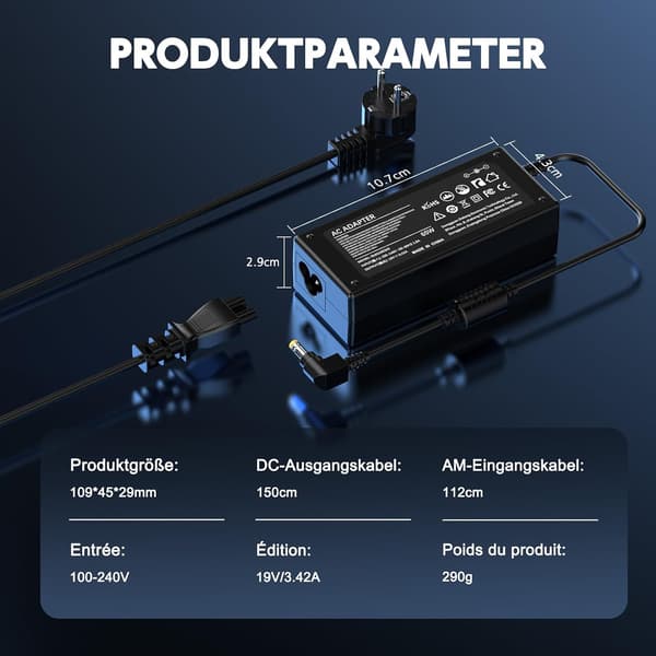Laturi Acer 65W Aspire 3 5 E15 E17 ES1 E5 E1 AC-adapteri Virta 19V 3.42A 5.5*2.5mm