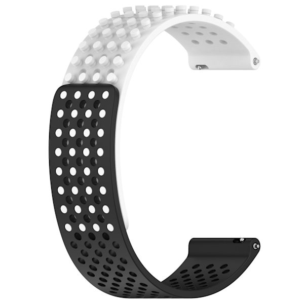 Silikonklockarmband 20 mm Andningsbart klockarmband för Garmin Vivoactive 5/garminactive 5/venu Sq 2 White Black