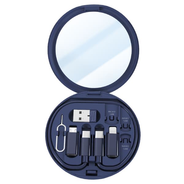 Sovitin - 9-in-1-kaapelilaturikotelo, USB C -sovitinsarja (laivastonsininen)