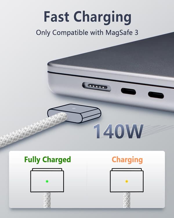 USB C-kabel 140W til T-formet MagSafe 3 MacBook Pro