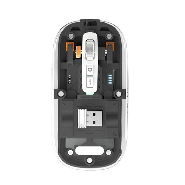 2.4G Transparent Bluetooth Gaming Mus, Tre Tilkoblingsmoduser, Justerbar Dpi (Svart)