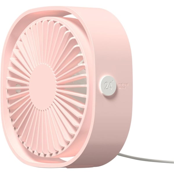 Pöytätuuletin - 3 nopeutta 360° säädettävä (Pinkki)