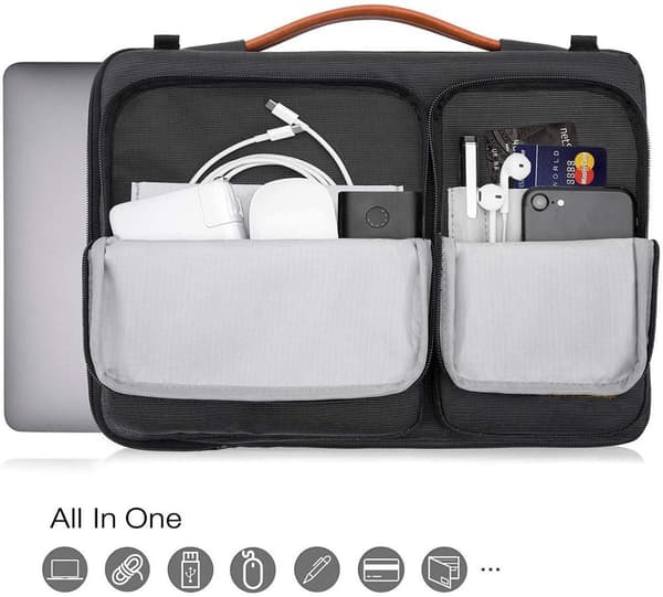 Laptopveske 360 Beskyttelse Polyester Multi-lomme Black 14 Inch