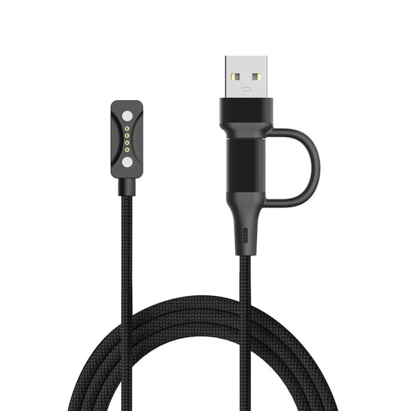 Lader for Polar Vantage V3/M3, 2-i-1 nylonvevd kabel (kompatibel)
