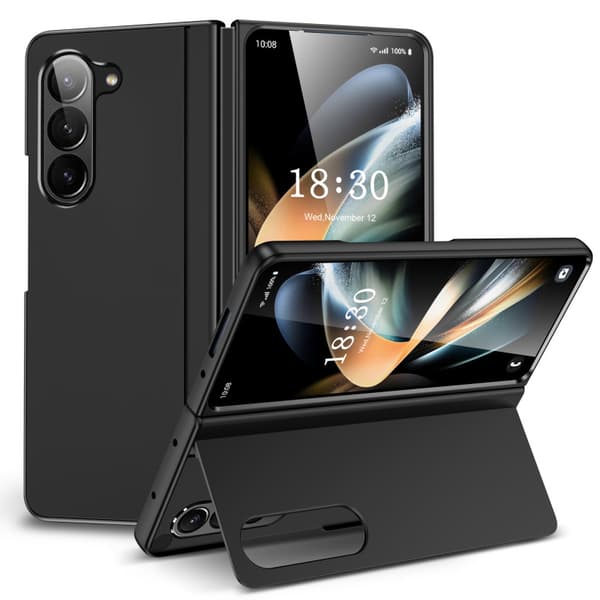 Etui til Samsung Galaxy Z Fold 7, PC ridsefast med stander Black