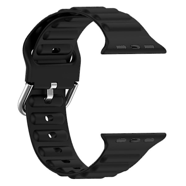 Håndleddsstropper for Apple Watch Ultra 49mm/SE/SE (2022) 44mm/Series 8/7 45mm/6/5/4 44mm/3/2/1 42mm Wave Black, Black A Apple Watch Ultra 49mm