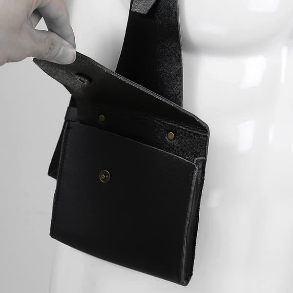 Herre Justerbar Gummi Rem Strop Solid Farve Underarm Dobbelt Skuldertaske, Sort black