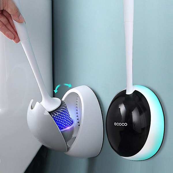 Toiletbørste Silikone Til toilettilbehør Drænbar toiletbørste Vægmonterede rengøringsværktøjer Tilbehørssæt til hjemmet badeværelse Grey