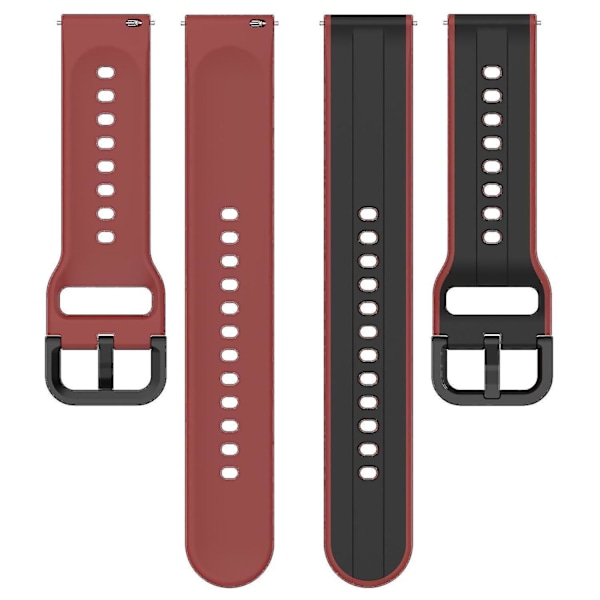 Til Samsung Galaxy Watch Active2 44mm 40mm Sport Remme Dobbelt 20mm Silikone Udskiftningsrem Black Dark Red J Samsung Galaxy Watch A