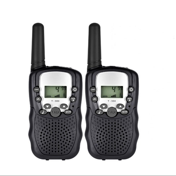 2 STK T388 Walkie Talkie Børn 2 Stk Børneradio Walkie-Talkie Børn Fødselsdagsgave Legetøj Til Drenge Piger 100-3000M rækkevidde black