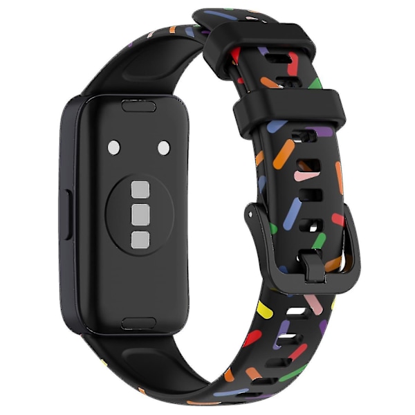 Spotted silikone rem til Huawei Band 8 Black, Black A Huawei Band 8