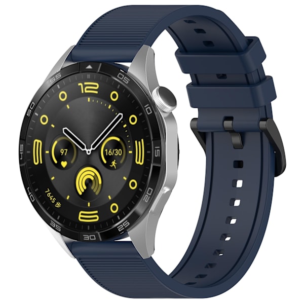 Huawei Watch GT 4 / Garmin Venu 2 -kellolle 22 mm:n pehmeä silikoniranneke Navy Blue