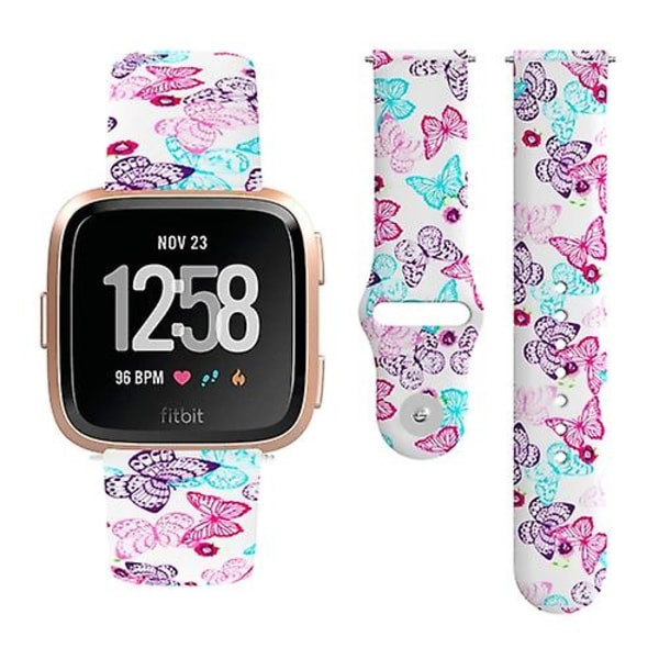 Fitbit Versa 2 / Lite 22 mm:n käänteisellä soljella printed watch SDK Butterfly