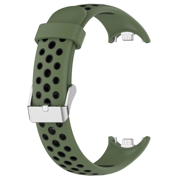 Dual-farvet silikoneurrem til Xiaomi Smart Band 8, med rustfrit stål-stik Army Green Black