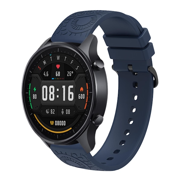 20mm klockarmband Patten silikonband för Garmin Vivomove/samsung Gear Sport/pebble 2/huawei Watch 2 Navy Blue