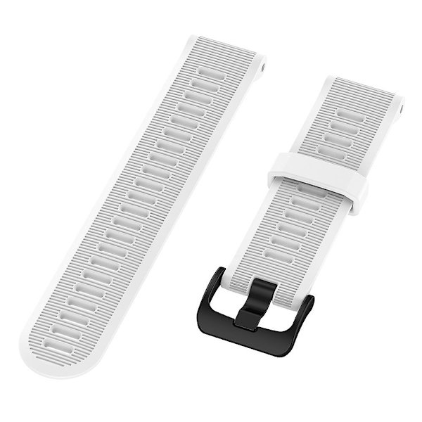 Til Garmin Forerunner 945/ 935 Udskiftning Rem Stål Spænde Tekstureret Silikone Urrem White