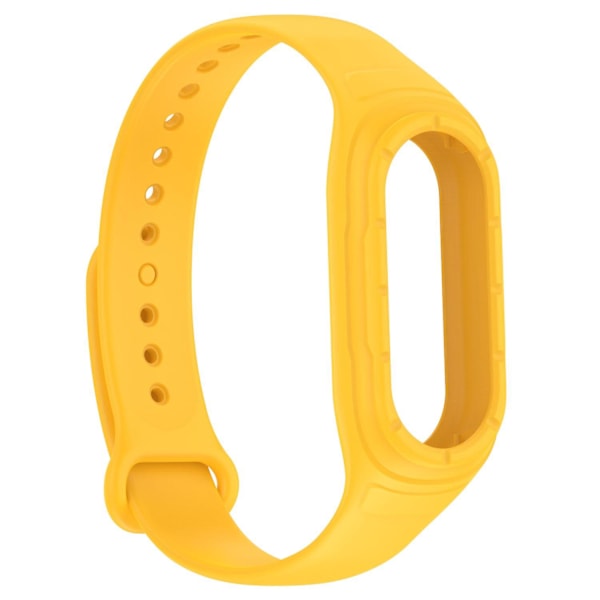 Vaihdettava silikonihihna Xiaomi Smart Band 8 -älykelloon, integroitu ranneke kotelokannella Yellow, Yellow F Xiaomi Smart Band 8