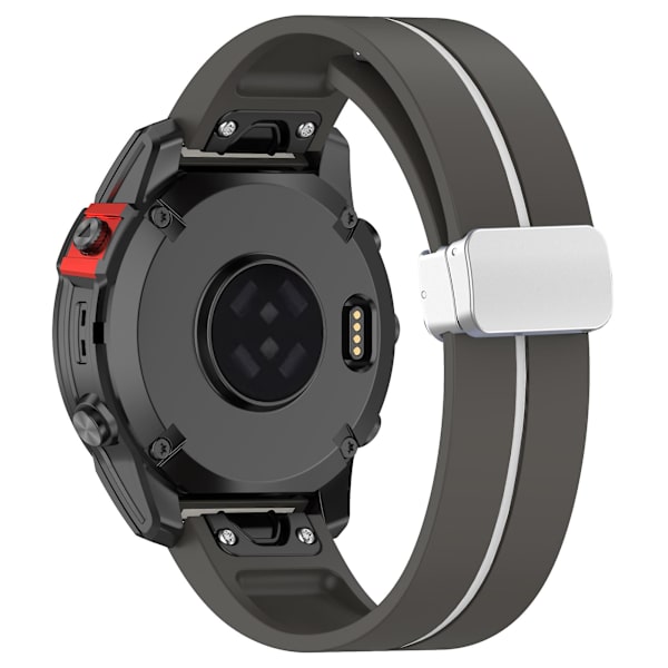 Hopea solki silikoniranneke 26mm ranneke Garmin Tactix 7 Pro / Fenix 7x/6x/6x Pro/5x Plus Grey White