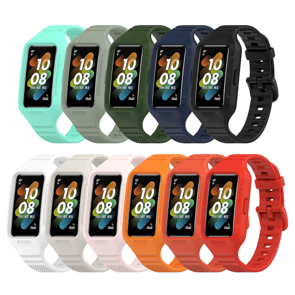 Silikonrem för HuaweiBand 7 för Smart Watch Modeband Mjuk armbandsbygel Orange