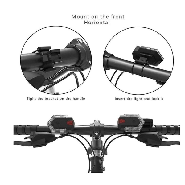 1 sett sykkel foran og bak blinklys med trådløs fjernkontroll (svart)