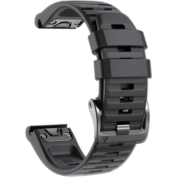 Kompatibel med Fenix 6X/7X Band 26mm Easy-fit Mjukt Silikon Armbandsersättning för Fenix 5X/Fenix 5X Plus/Fenix 3 Smartklockor (Svart) Black